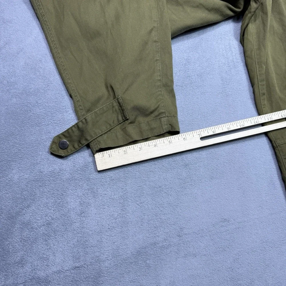 MNG Mango Pants Womens XS 29x27 Cargo Olive Green Military Utility Tencel Boho